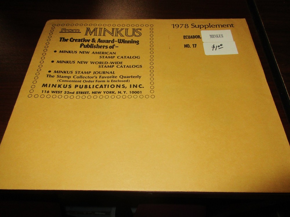 "MINKUS" 1978 SUPPLEMENT ECUADOR   #17  W/FREE SHIPPING!!!