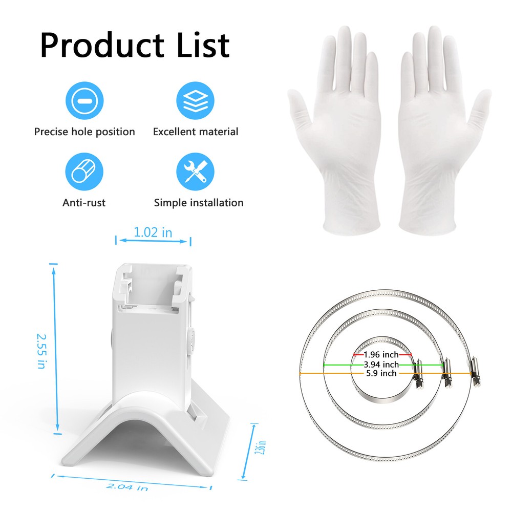 Pole Mount for eufy SoloCam S340 360°Adjustable Railing Bracket Clip Holder