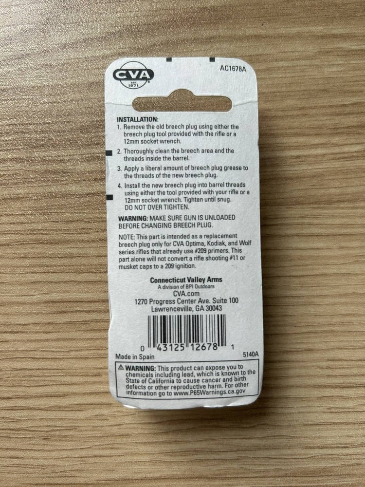 CVA AC1678A Breech Plug