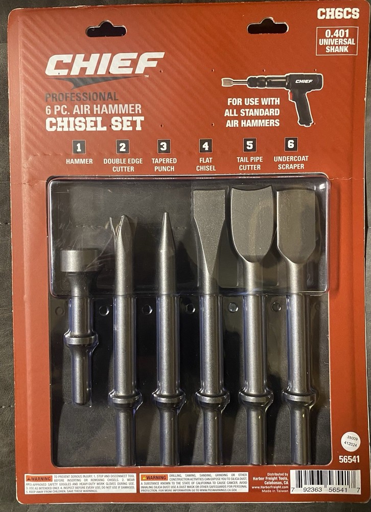 Chief Ch6cs 6 Pc Air Hammer Chisel Set