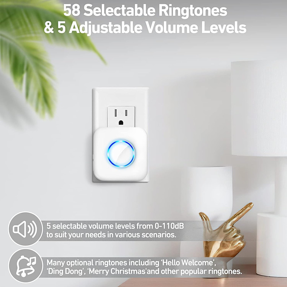 Wireless Door Chime Alarm with 600 FT Range - Easy Install Contact Sensor