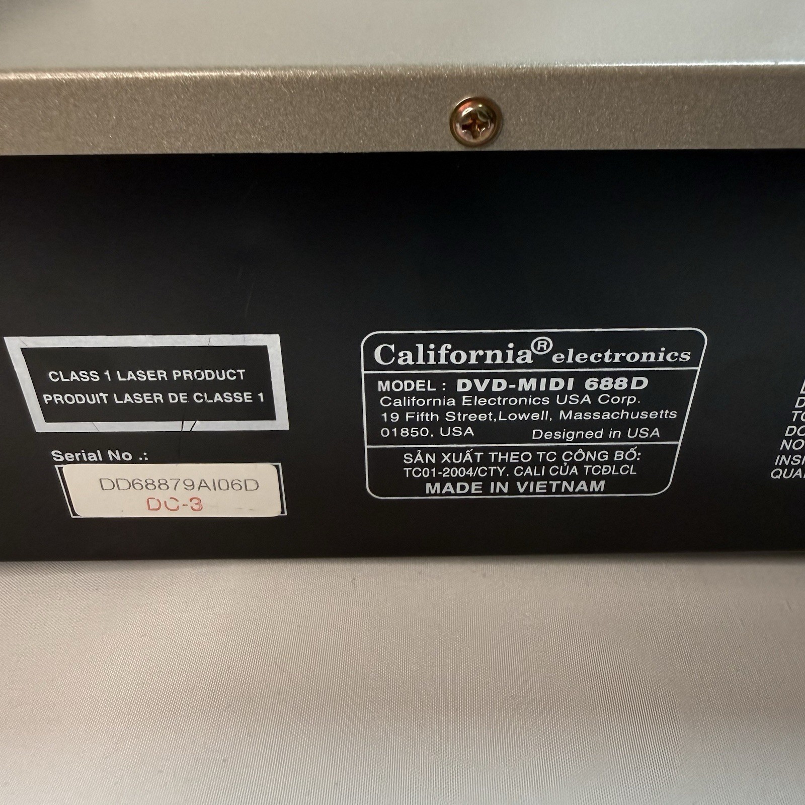 California Electronics DVD MIDI 688D Karaoke Player With Remote Tested Working