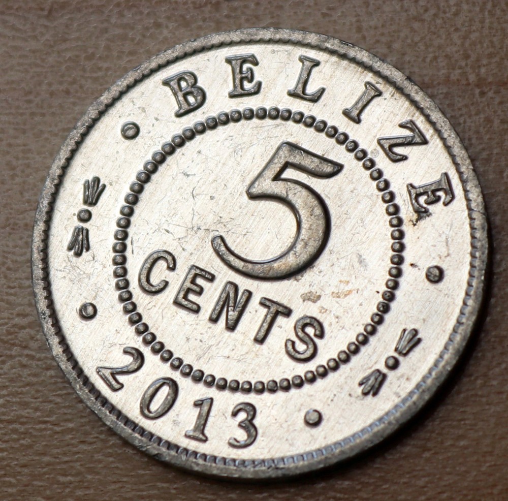2013 Belize 5 Cents Unc.