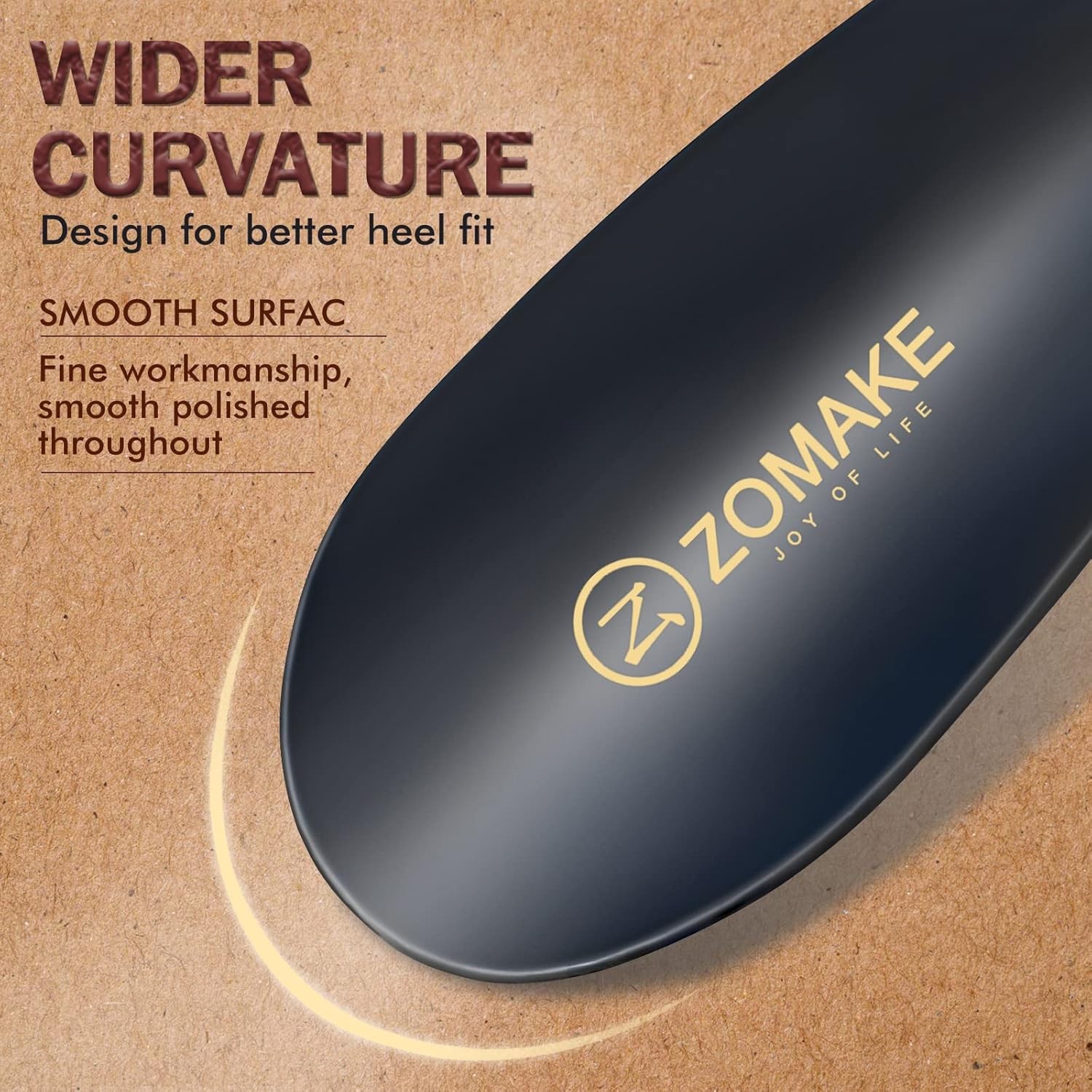 ZOMAKE Long Shoe Horn Metal Handle for Seniors Boots Shoe Spoon Helper 2 Pack