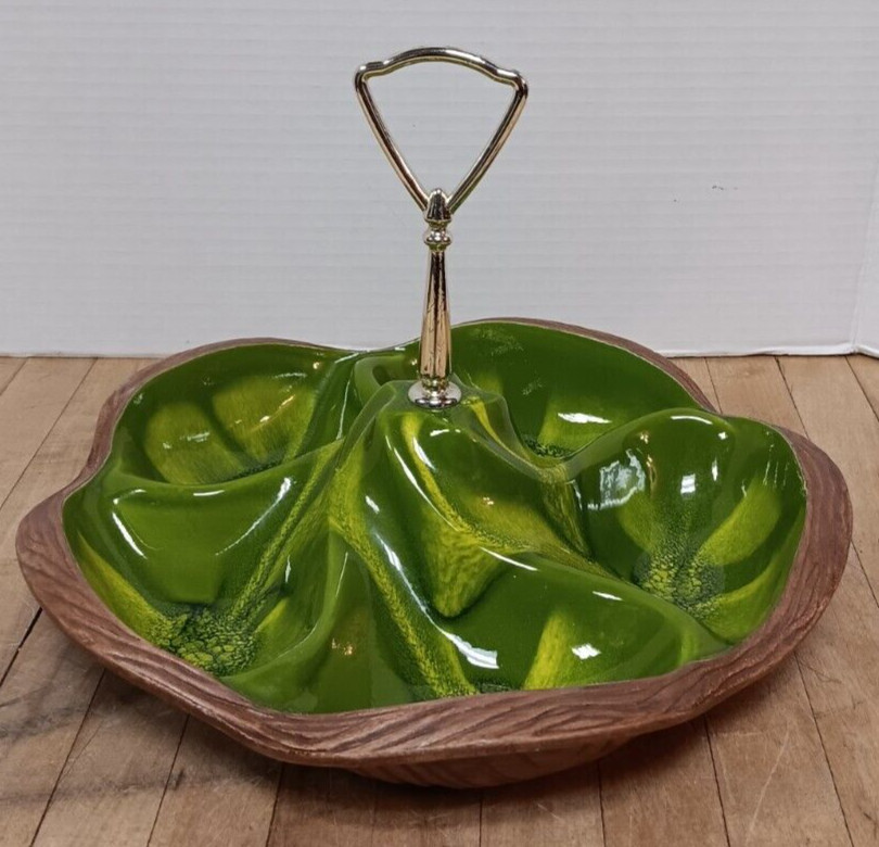Vintage 608 Sequoia Ware Pottery MCM 5 Section Serving Dish