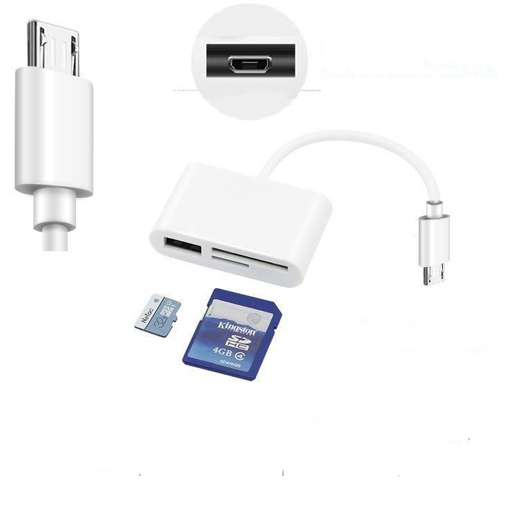 3-in-1 Camera Adapter SD/TF Card Reader with USB Port – Compatible with iPhone 1