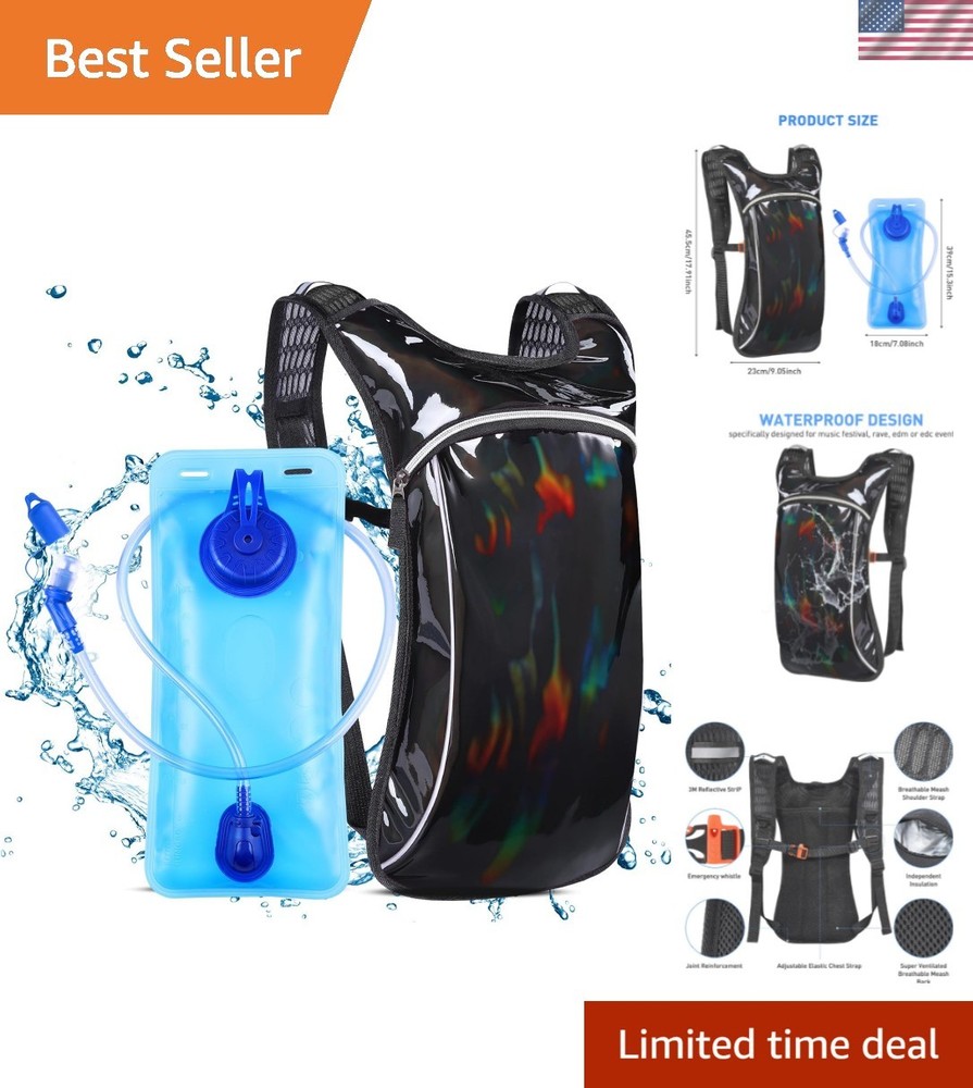Rave Hydration Pack, Hydration Backpack with 2L Hydration Bladder, Festival E...