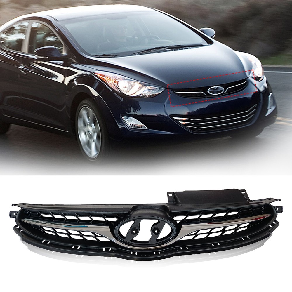 Fit For 2011 2012 2013 Hyundai Elantra Front Bumper Upper Grille Grill Assembly