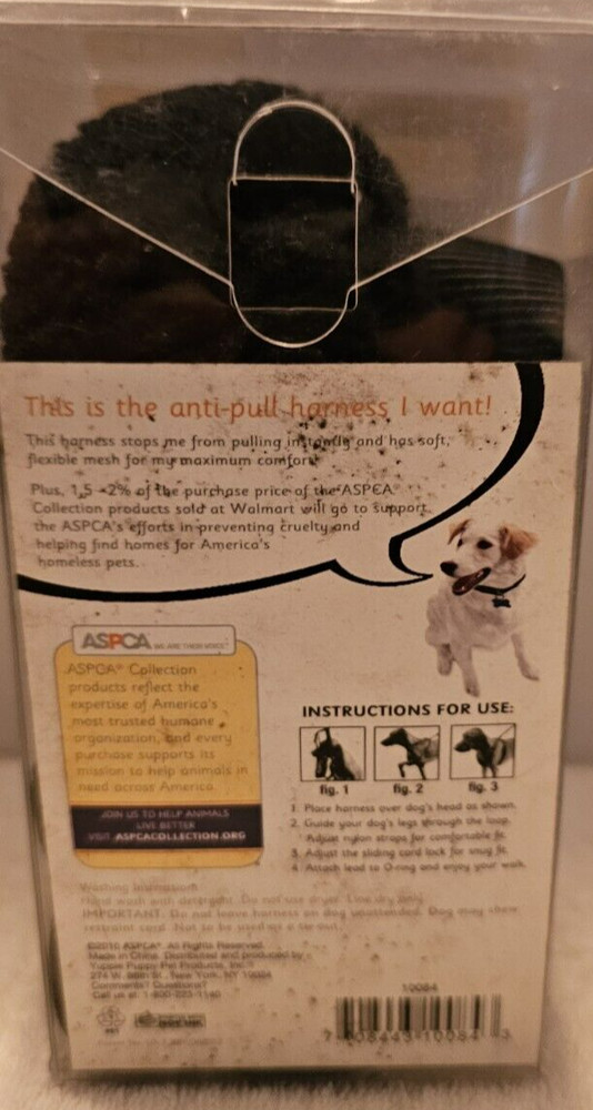 ASPCA Anti-pull Mesh Harness Size L/XL Black