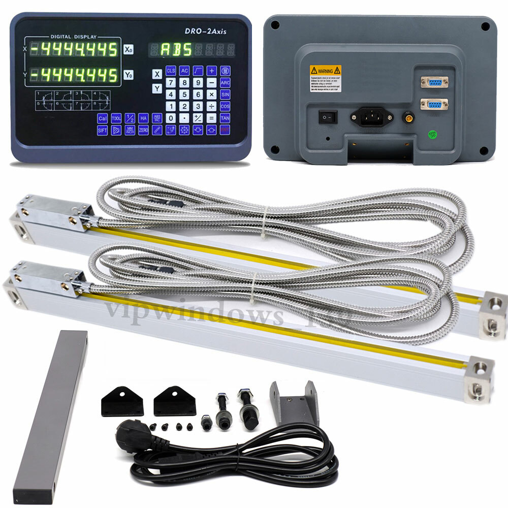 2Axis Linear Scale 200&950mm Digital Readout DRO Display Glass Sensor Encoder,US
