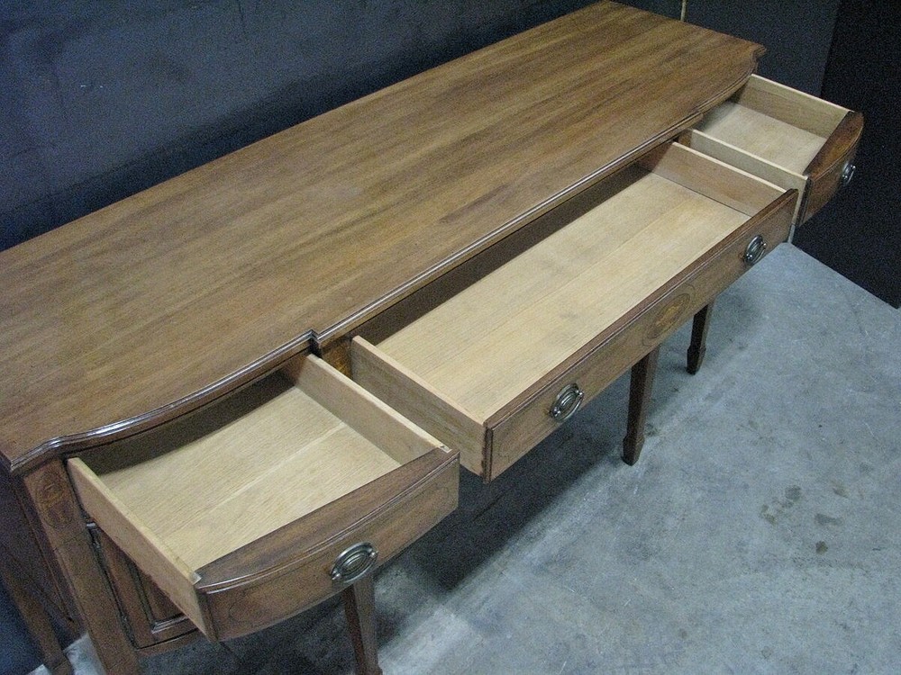 High-End Large Size Solid Walnut Federal Style Sideboard By Davis Cabinet