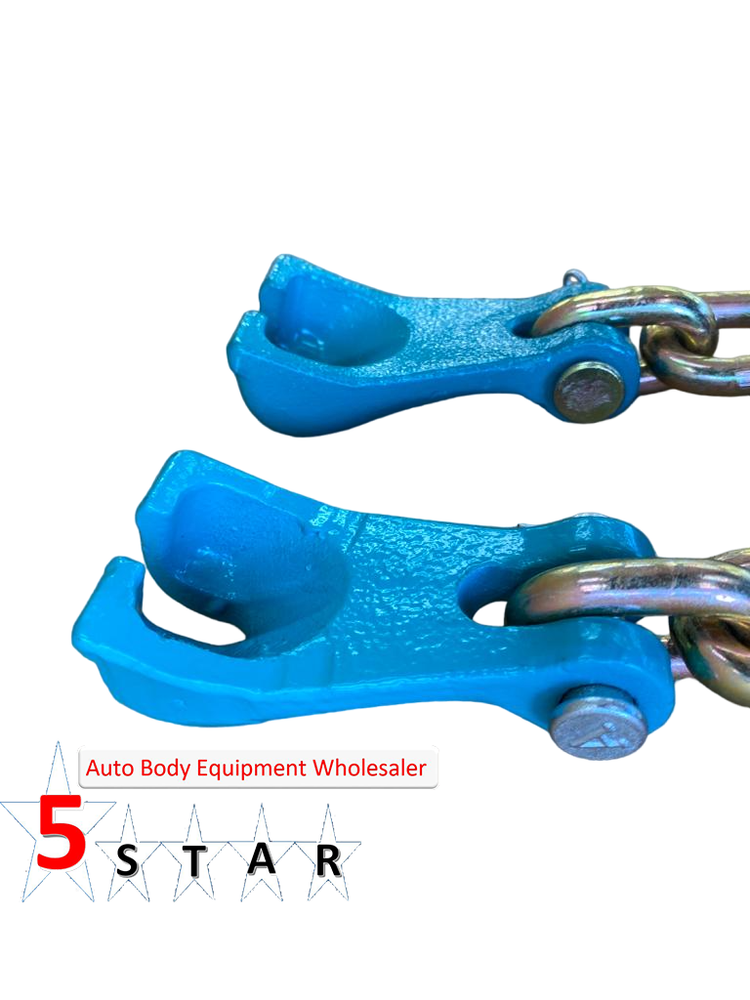 Pair of Curved Claw Hooks Bumper Pull Auto Body Frame Machine Chains
