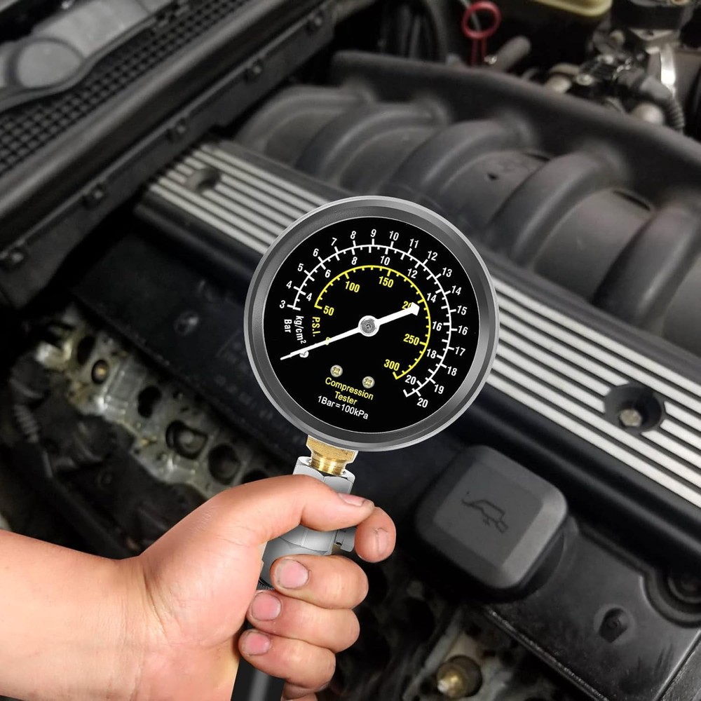 Portable Engine Compression Tester with Spark Plug Diagnostics for Fast Analysis