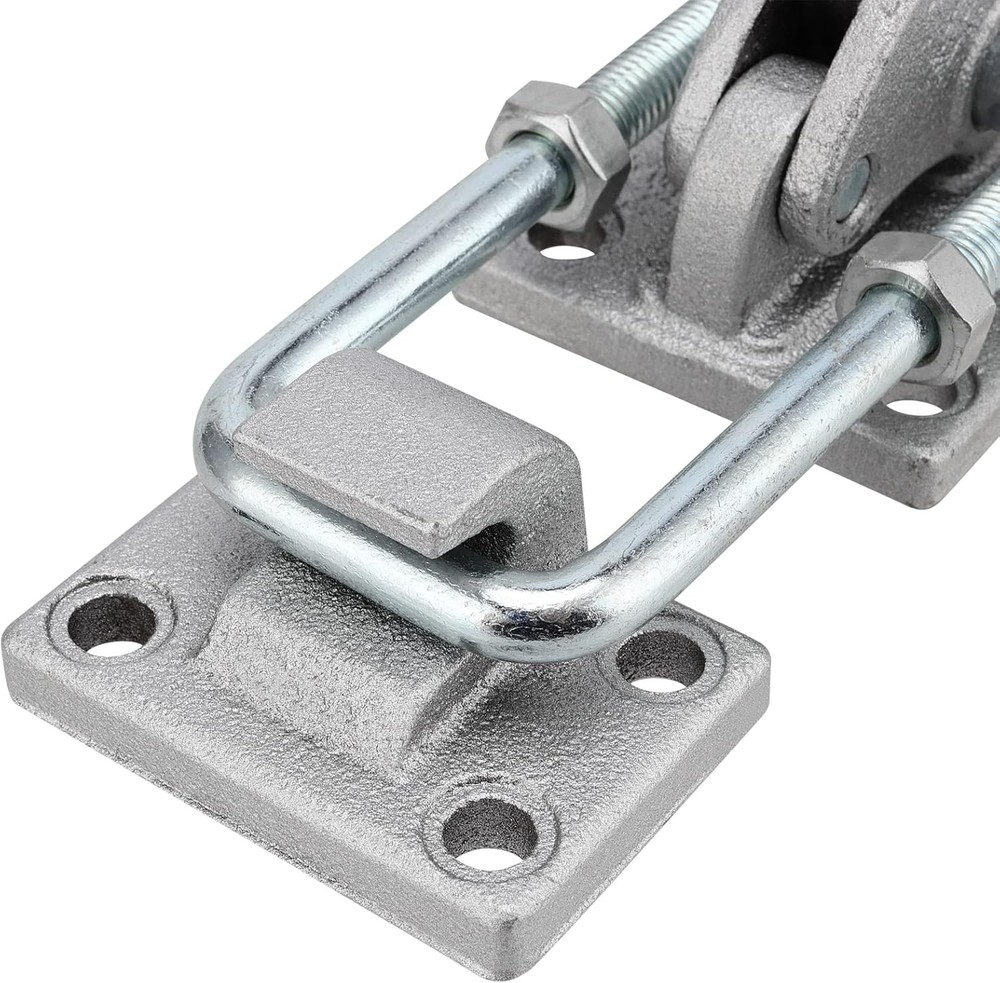 KEILEOHO 2 Pack U-Hook Latch Clamp, Heavy Duty Adjustable Toggle Red, Silver