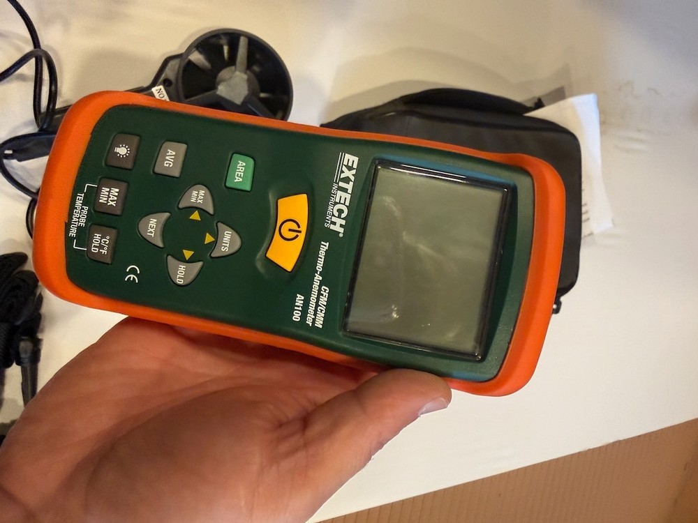 Extech Instruments AN100 CFM / CMM Thermo - Anemometer w Vane Probe