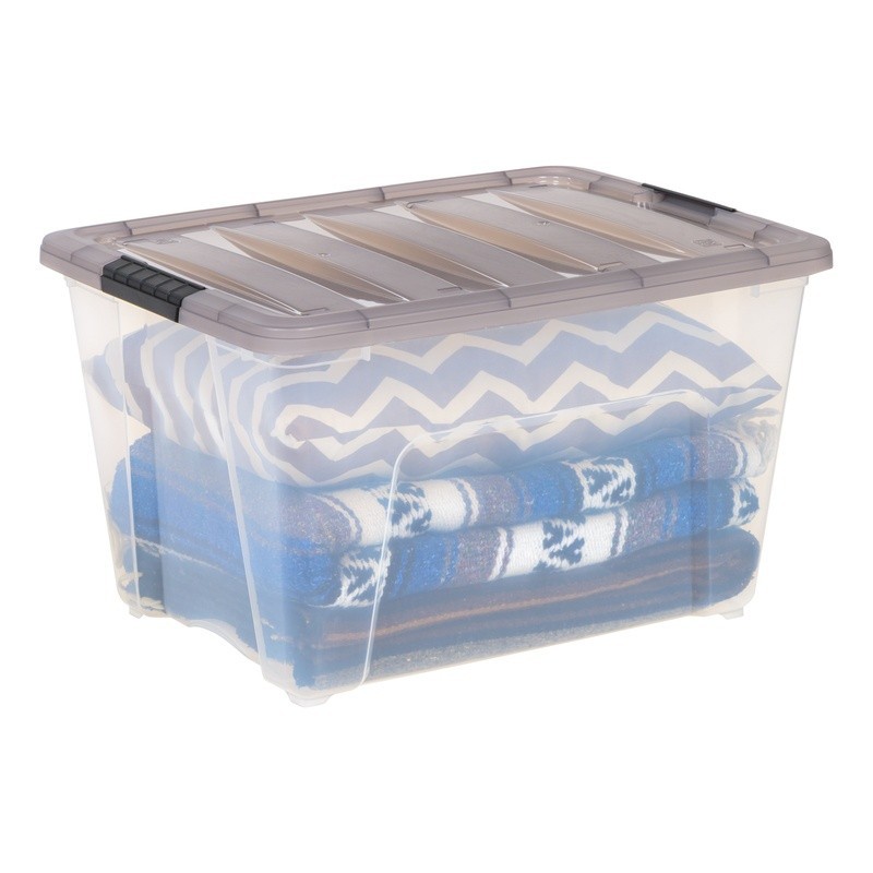53 Qt. Plastic Storage Bins with Lids Stackable Storage Containers Totes 5 Pack