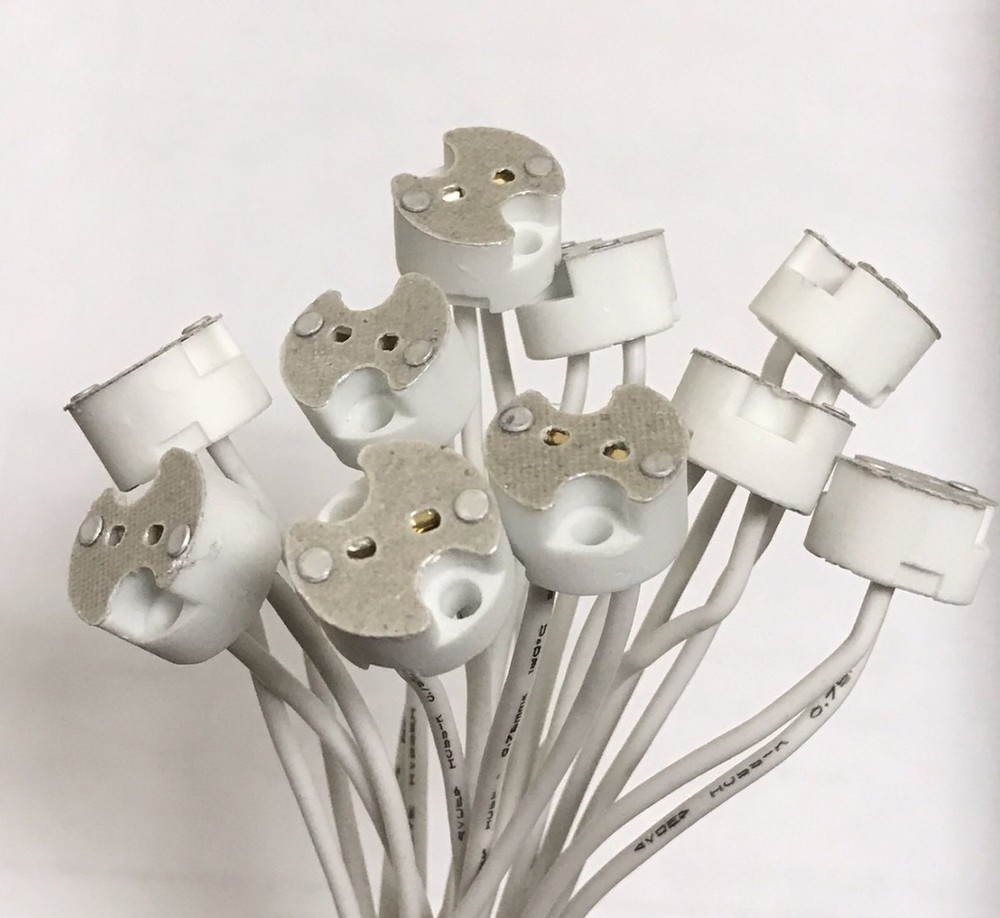 10 Pack Bioluz LED MR16 Socket, GU5.3 Socket, LED Halogen Lamp Ceramic Wire C...