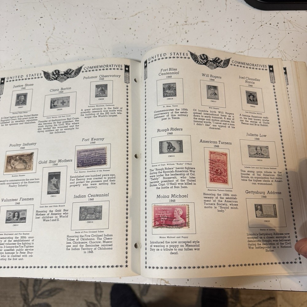 1963 Minkus United States Stamp Album- With Stamps Collectors Vintage