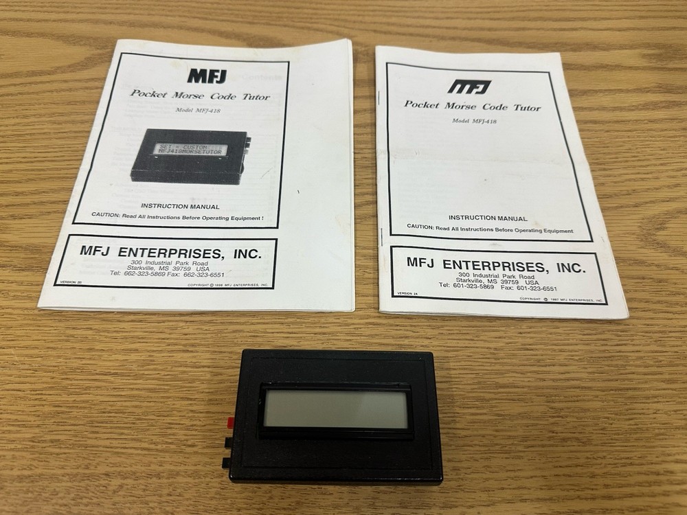 MFJ Pocket Morse Code Tutor W/ Manuals. Untested.