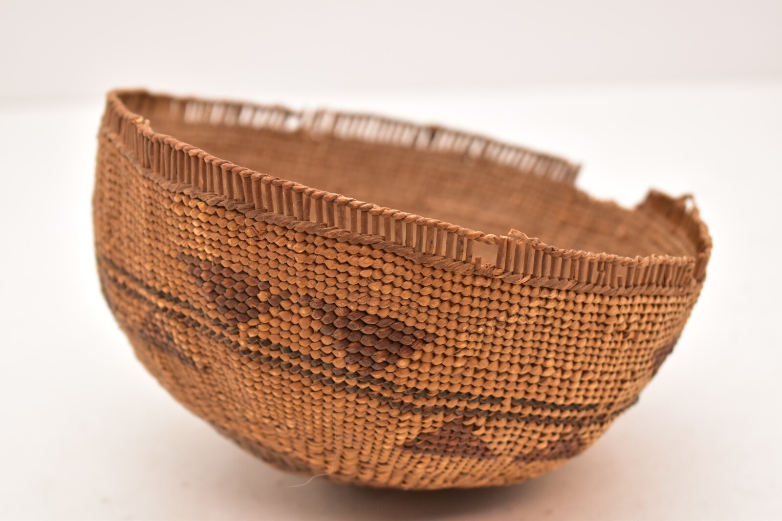 Antique Hupa Yurok NORTHERN California Native American Indian Basket 6.75" Bowl