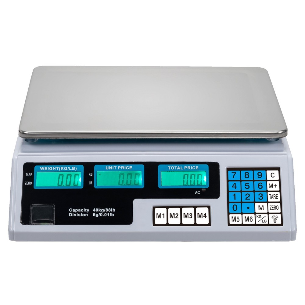 40kg/5g Digital Price Computing Scale for Vegetable US Plug backlit LCD display