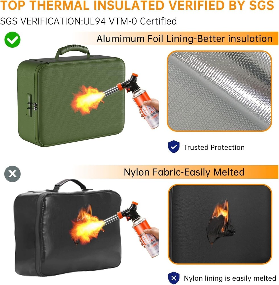 Portable 8-Layer Fireproof & Waterproof Document Organizer - Maximum Protection