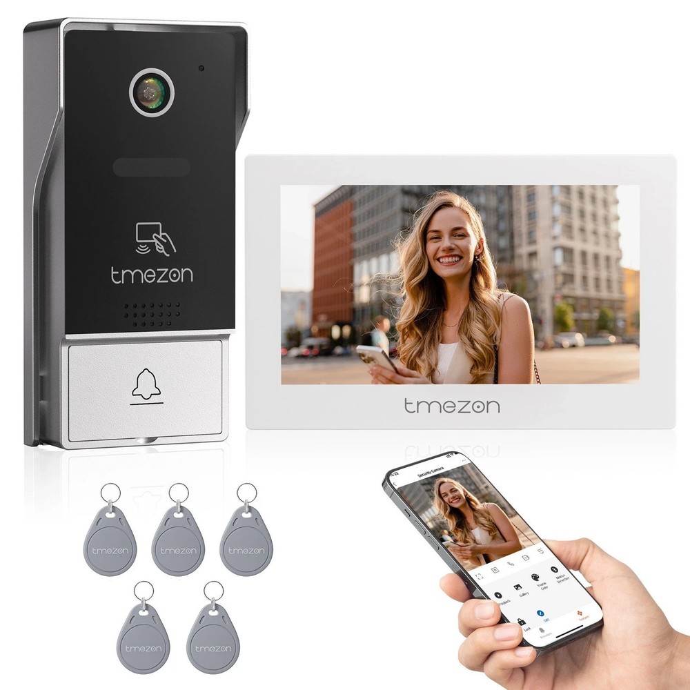 Wireless Video Doorbell Intercom 2-Way Audio 7''IP Touchscreen IP65 Waterproof