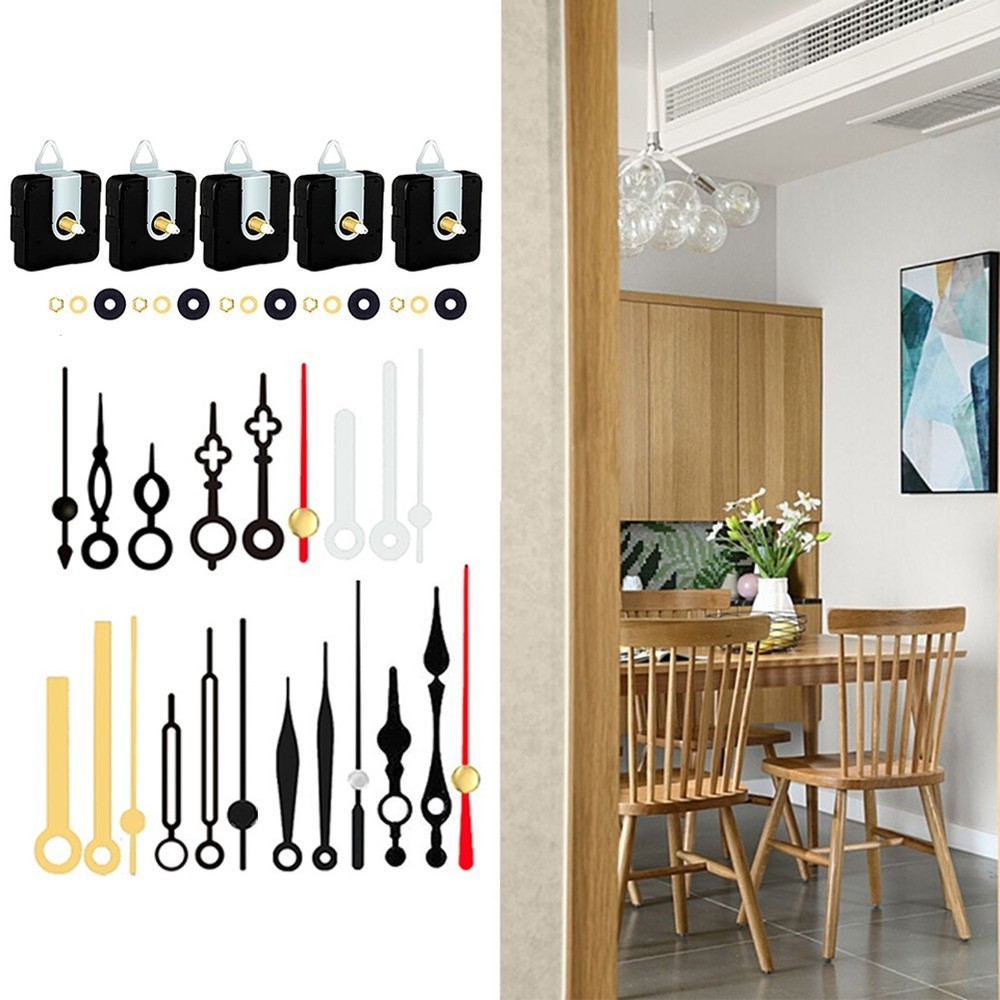 Silent Battery Powered Quartz Clock Movement Replacement Kit with Hands