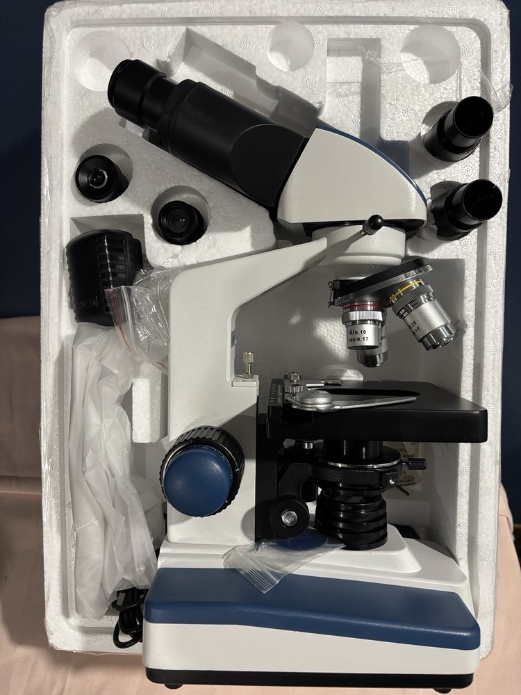 Amscope B120C 40X-2500X Binocular Compound LED Microscope + 3D Mechanical Stage