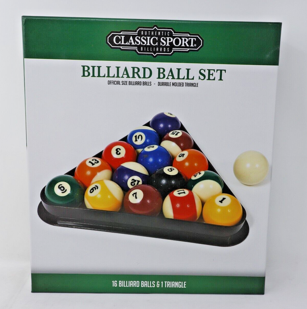 Complete Classic Sport Billiards Ball Set Authentic Billiards / Triangle