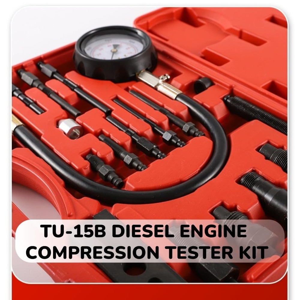Diesel Engine Cylinder Compression Tester Pressure Test Tool Kit Direct Indirect