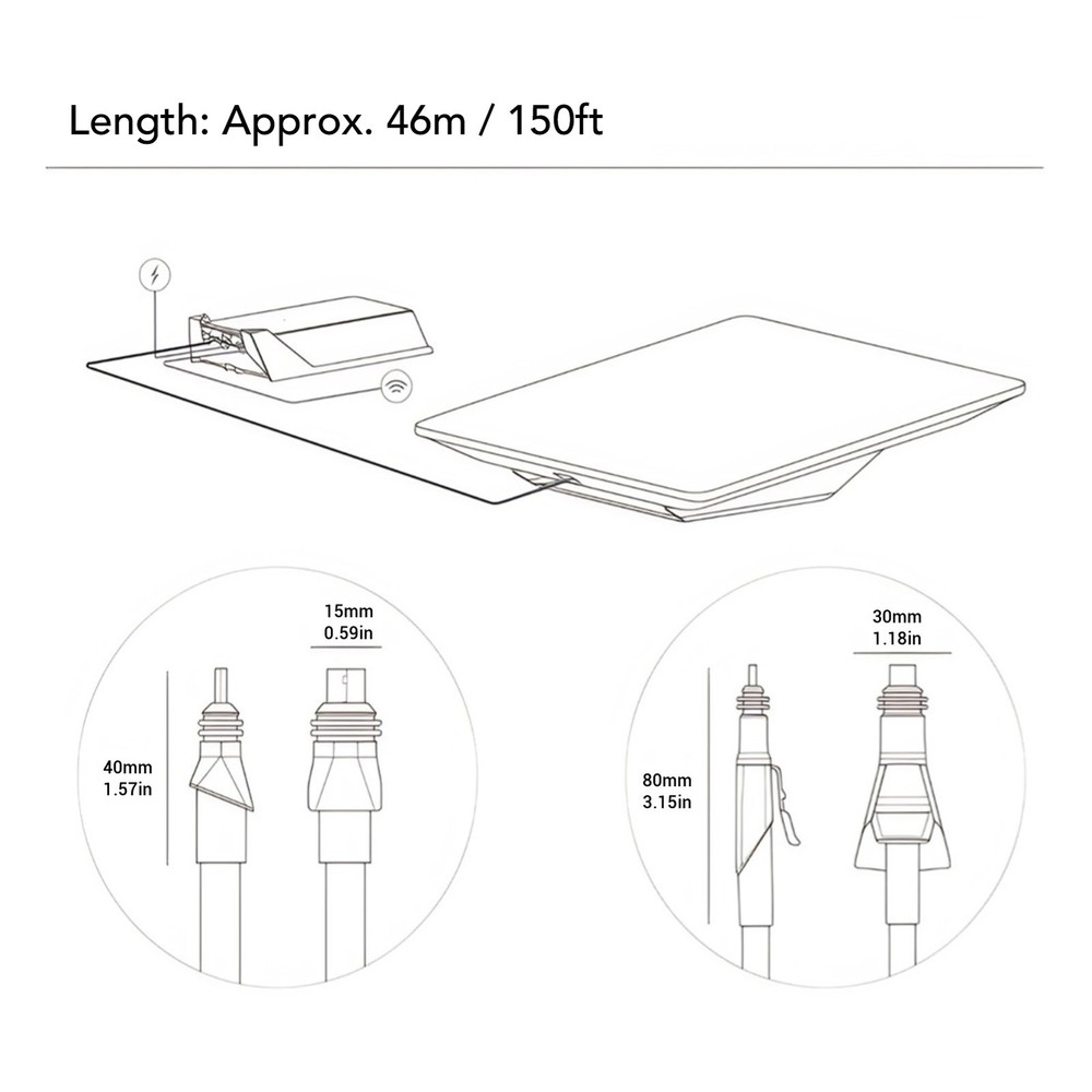 Rectangular Satellite Replacement Cable 150ft For Flat High Performance New