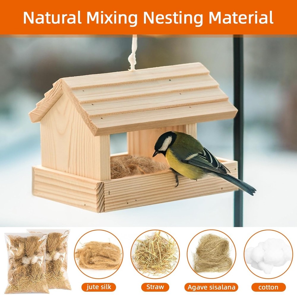 Sukh 2 Pack Bird Nesting Material - Nests Bedding Hummingbird White-1