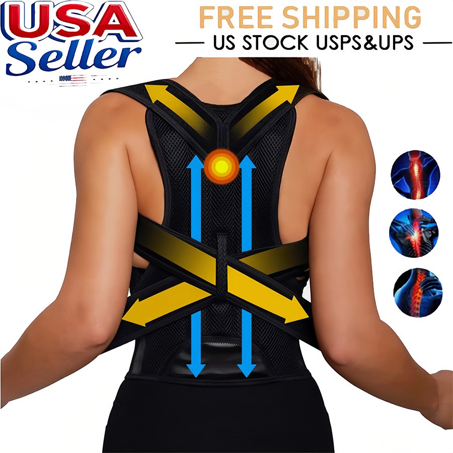 Adjustable Posture Corrector Brace: Gently Pulls Shoulders Back to Relieve Pain