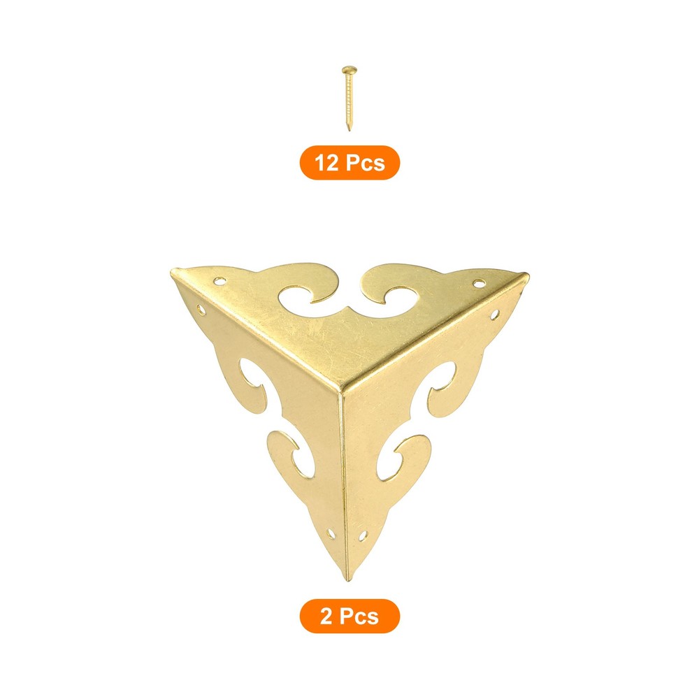 2 Pcs 45mm Decorative Box Corner Cover, Corner Protector, Gold