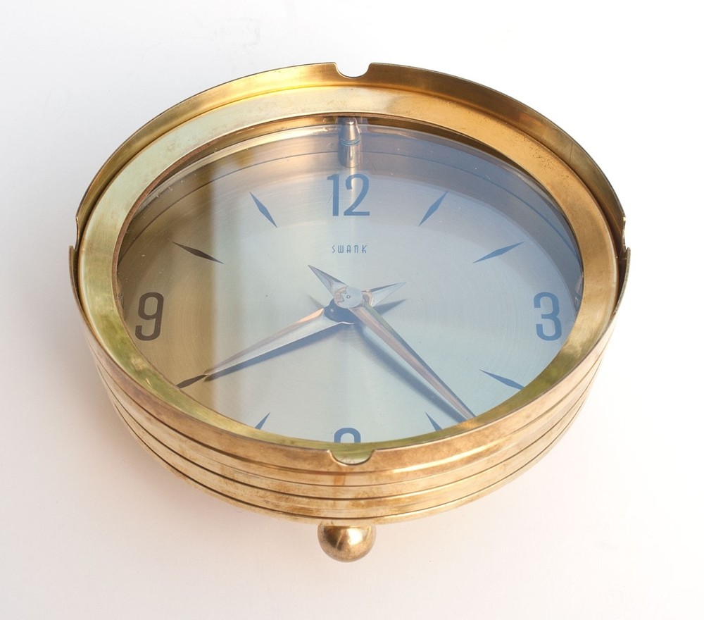 SWANK BRASS VINTAGE CLOCK