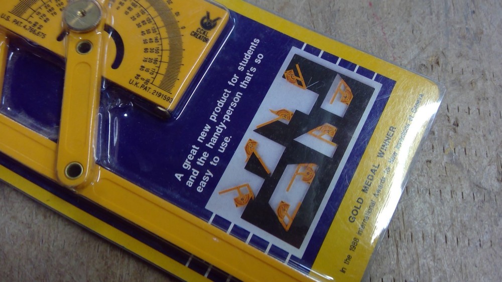 NOS Protractor Angle Finder, Adjustable Protractor 0°-180° Yellow