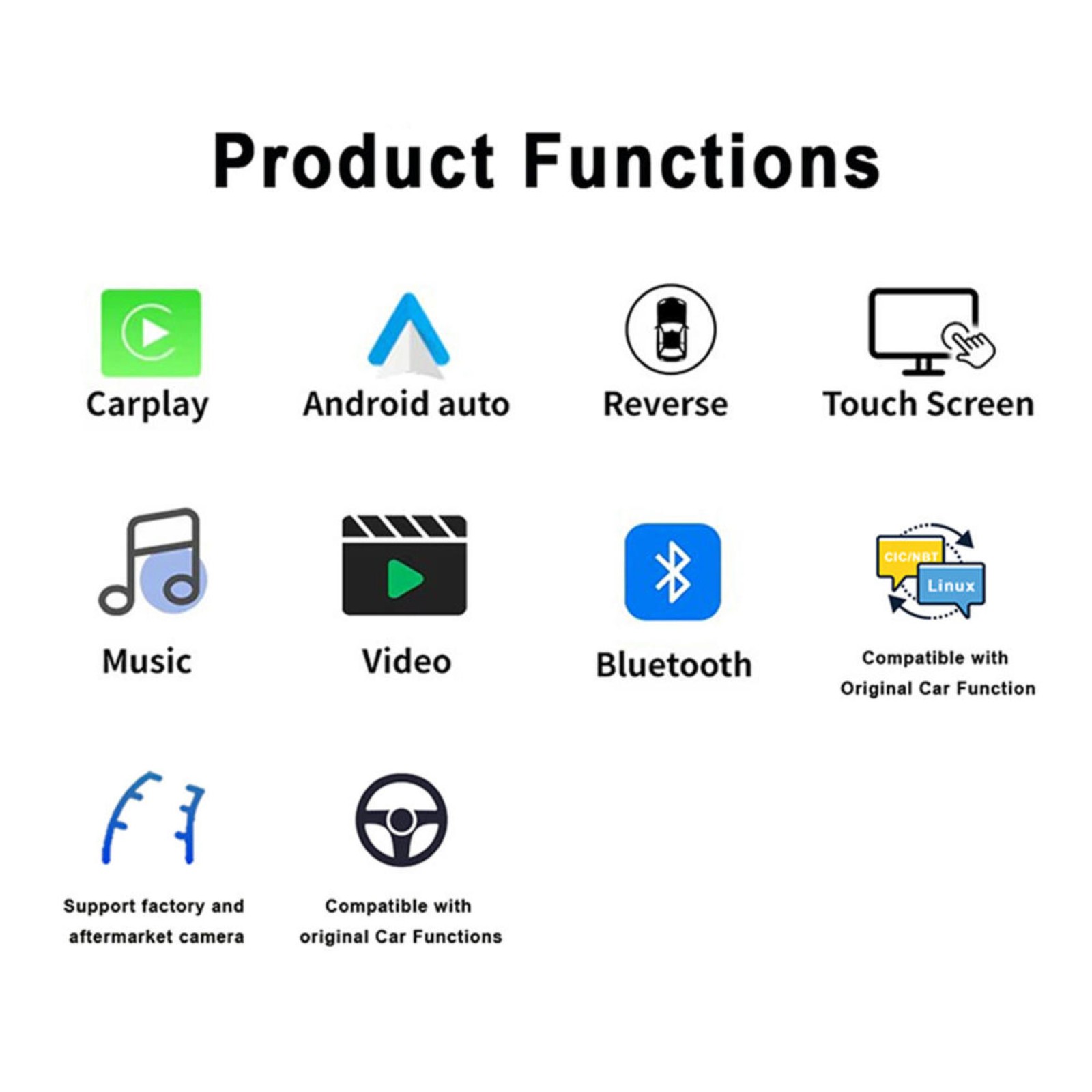 Linux CarPlay Head Unit Touch Display BMW 3 4 NBT M3 F30 F31 F32 F33 F34 F36 F80