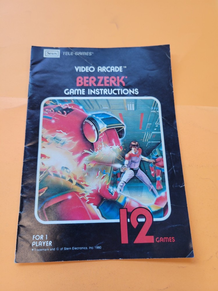 Atari Tele Games Berserk Instructions Manual Only