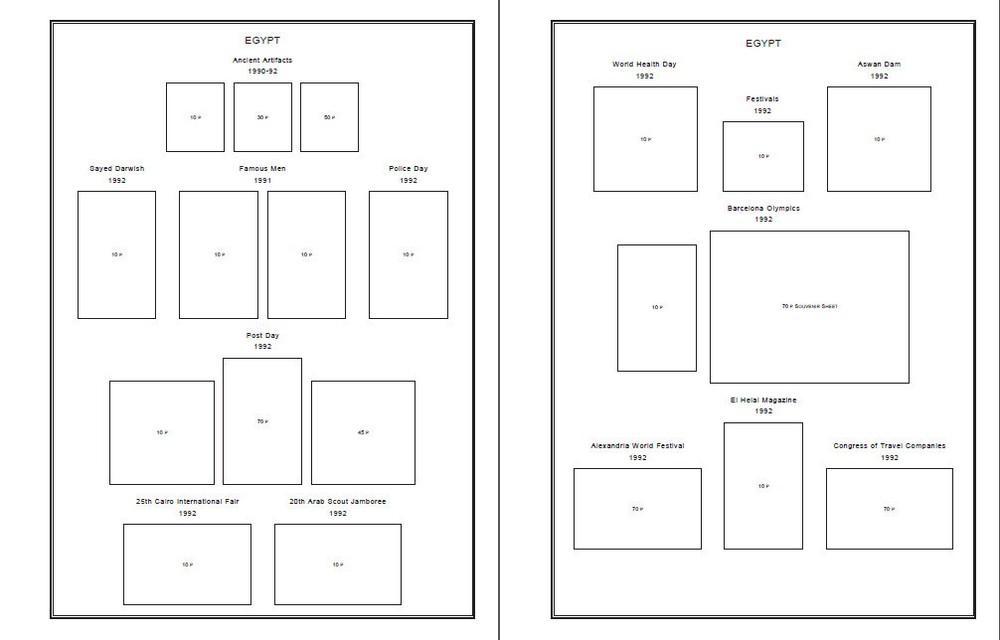 PRINTED EGYPT 1866-2010 + 2011-2020 STAMP ALBUM PAGES (342 pages)