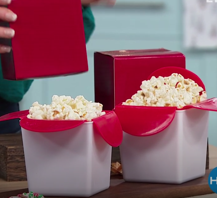 Kitchen HQ 2pack Mini Popcorn Poppers with Gift Boxes Red or Teal