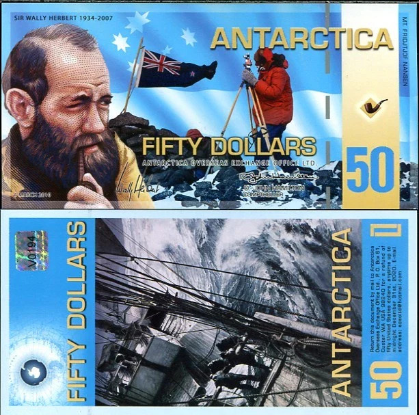 2010 Antarctica $50 "Herbert" Uncirculated Note