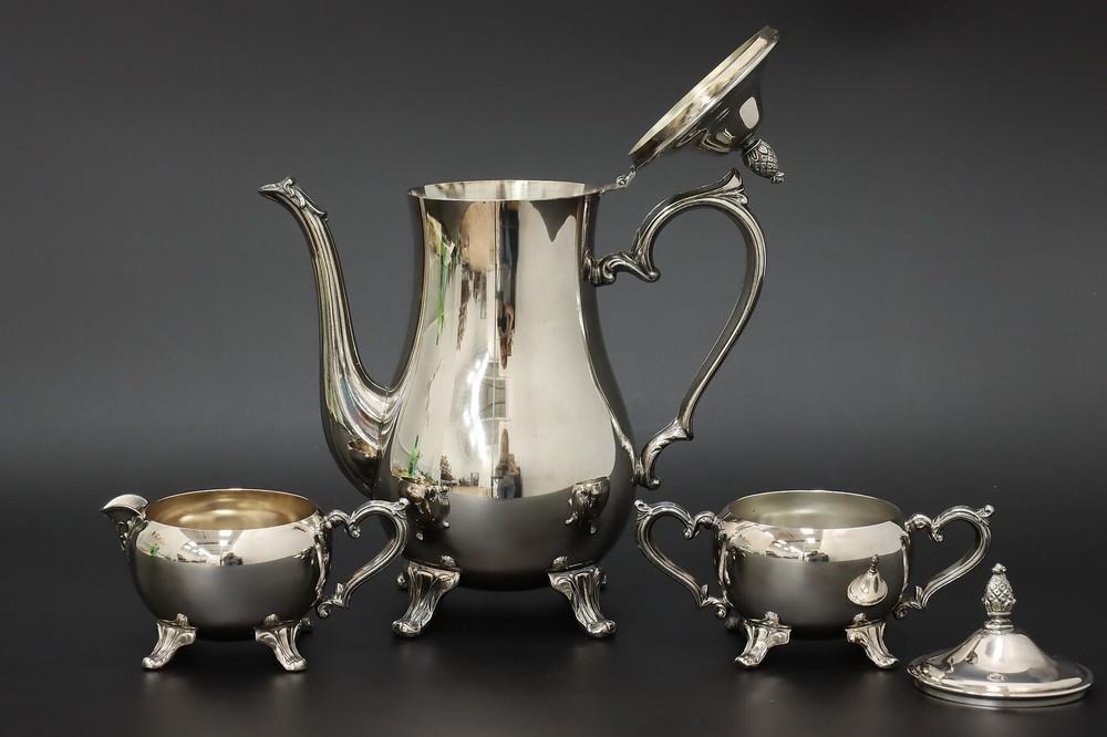 Victorian Vintage 3 Pc Silverplate Tea or Coffee Set, IS Co. #54945