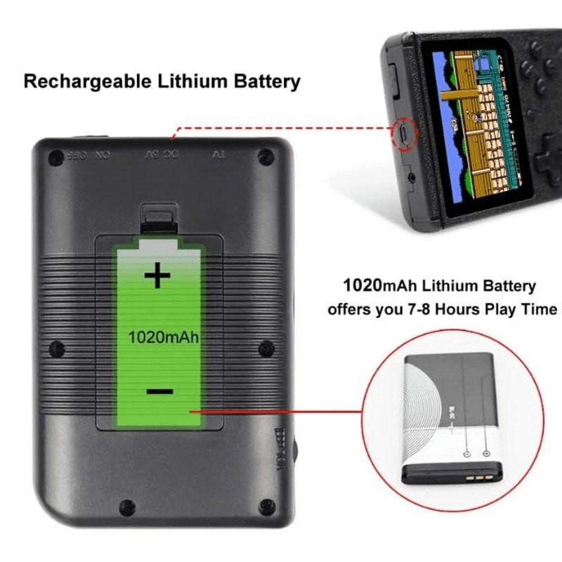 Handheld Reto Play Machine with 400 Classical Games