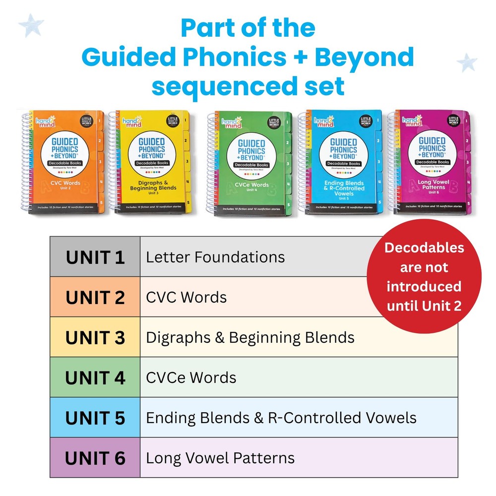 hand2mind Guided Phonics + Beyond Decodable Books Unit 5, Multicolor