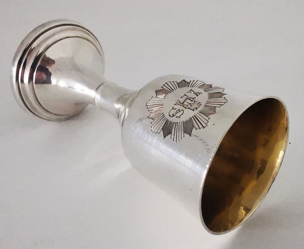 Solid Silver Travelling Communion Chalice - Sheffield 1882.