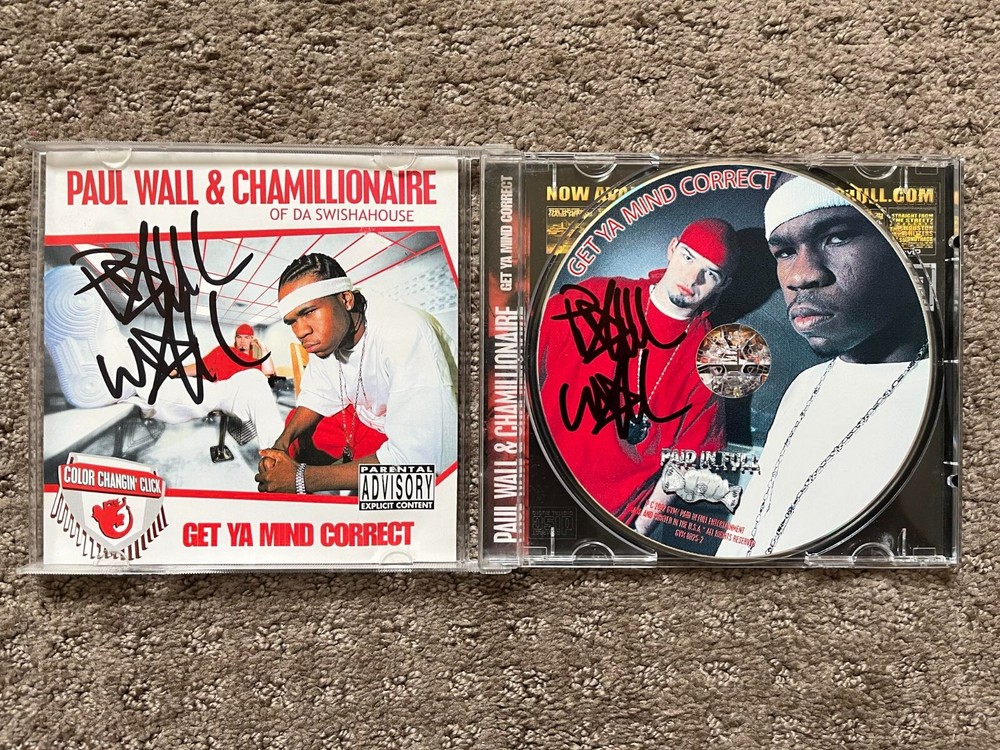PAUL WALL SIGNED CD X2 GET YA MIND CORRECT SWISHAHOUSE AUTOGRAPH EXACT PROOF RAP