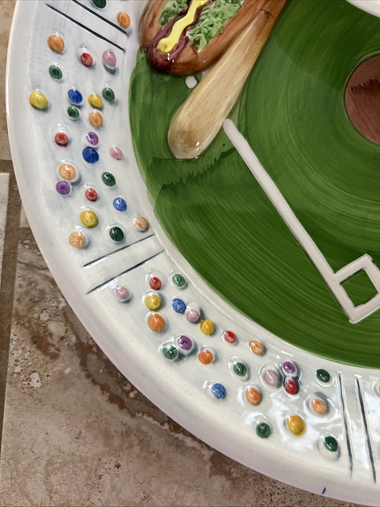 Baseball Stadium 3D Ceramic Chip and Dip Platter