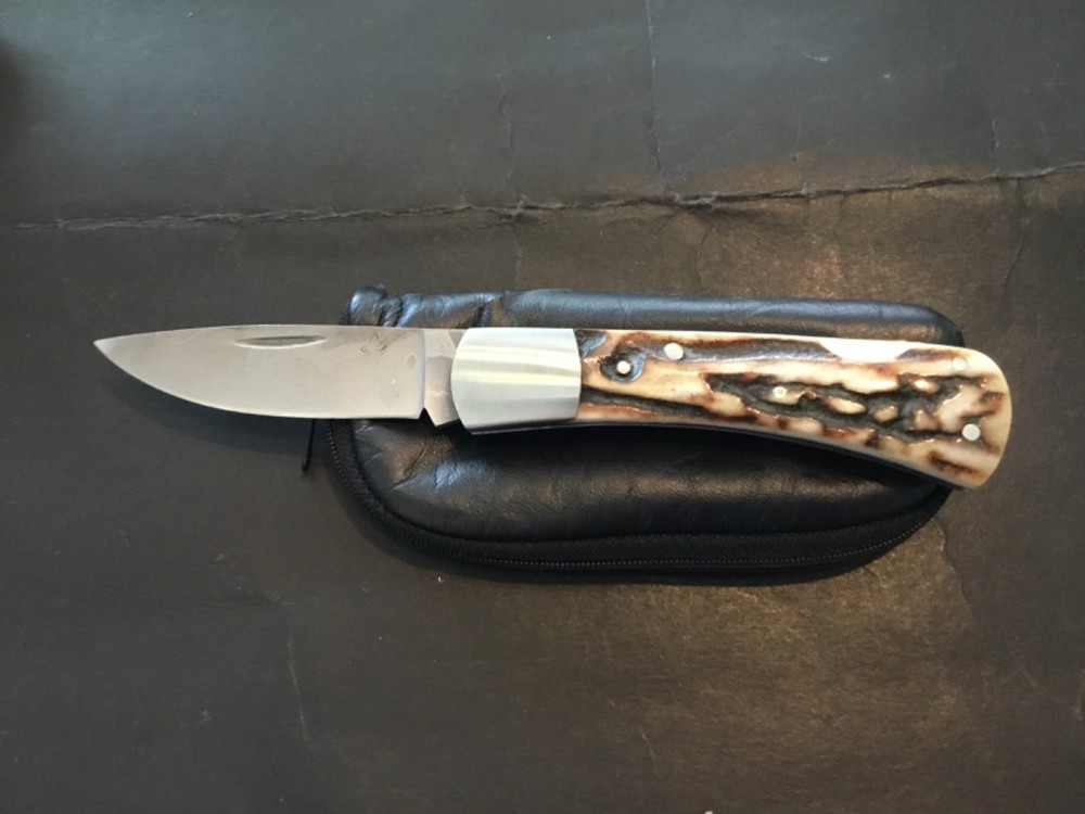 Custom Tommy Lee Premium Stag Lockback, Folder Folding Knife
