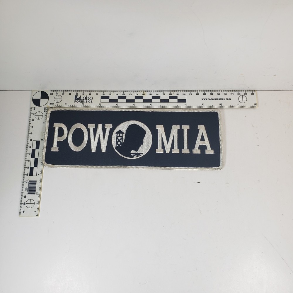 POW MIA 10 INCH IRON ON LARGE LOWER BACK PATCH